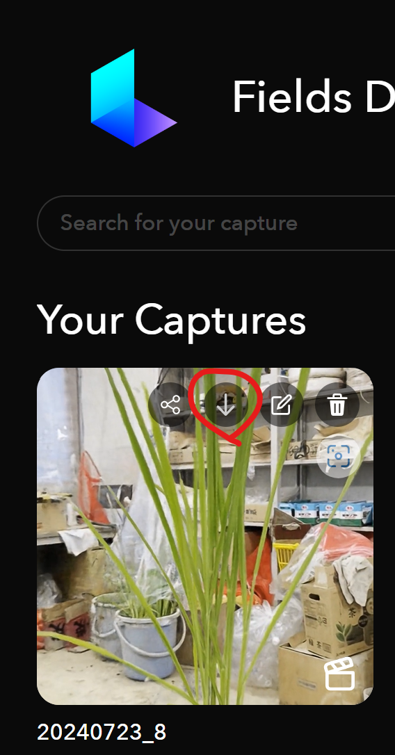 Your Capturesからモデルをダウンロードする